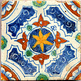 Polychrome Delft tile ca. 1600.